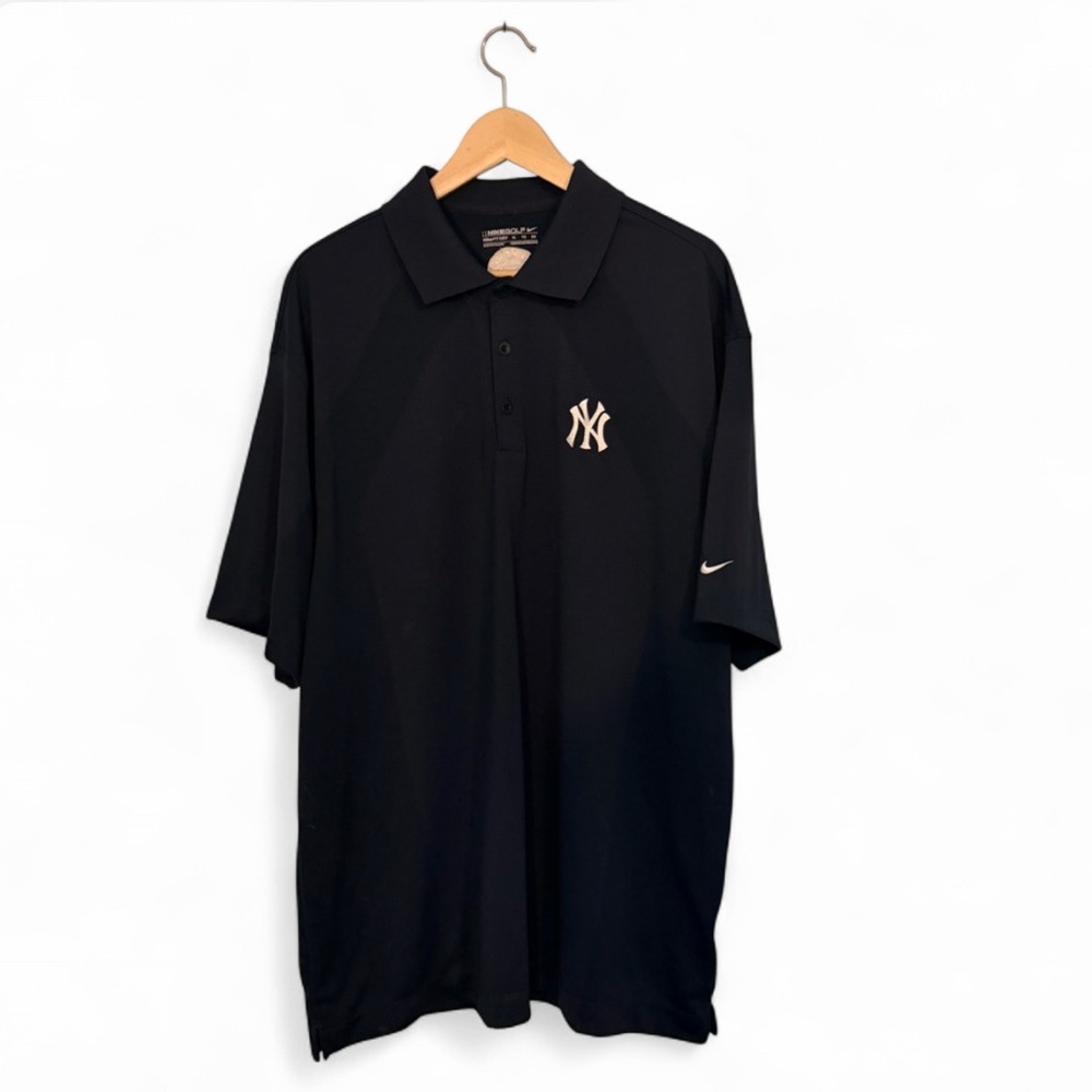 Nike Golf Dri-fit  Blue Polo Shirt Yankees Like New Size XL